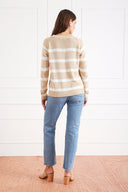 Stripe Sloane Crewneck in Sand Dune