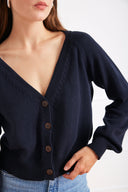 Greta Cardigan in Midnight Navy
