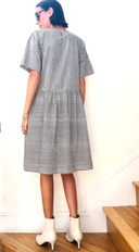 Hudson Dress - Menswear Stripe Black