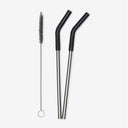 Straw 2-Pack with Brush - Black
