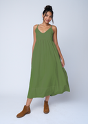 Hamptons Linen Dress - Olive