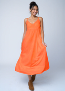 Hamptons Linen Dress - Papaya