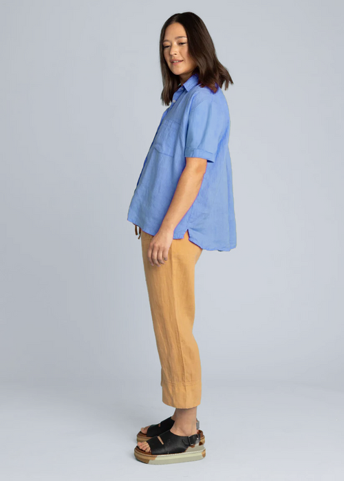 Good Boyfriend Linen Short Sleeve Shirt - Bluebird