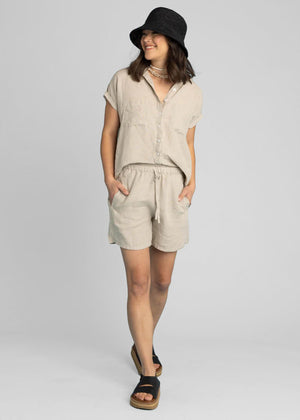 Shore Shorts - Linen Natural Tan