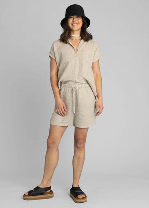Shore Shorts - Linen Natural Tan
