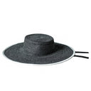 LOLO Wide-brim Jute Boater Hat in Black