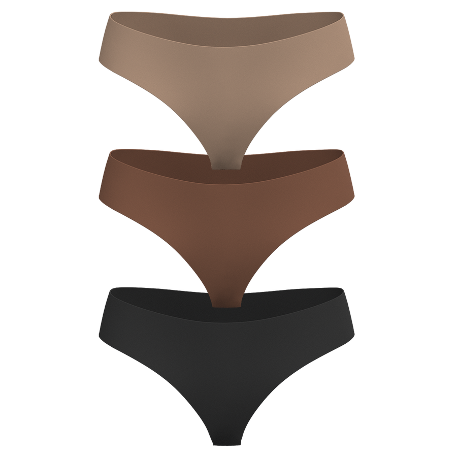 Low Rise Thong 3 Pack [Dark Neutrals]