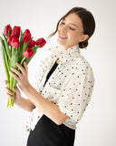 Bernadette Camp Shirt - Flocked Dot