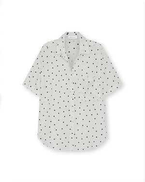 Bernadette Camp Shirt - Flocked Dot