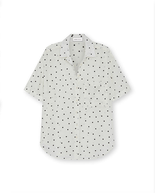 Bernadette Camp Shirt - Flocked Dot