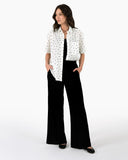 Bernadette Camp Shirt - Flocked Dot