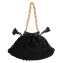 LYON Macrame Tote Bag In Black