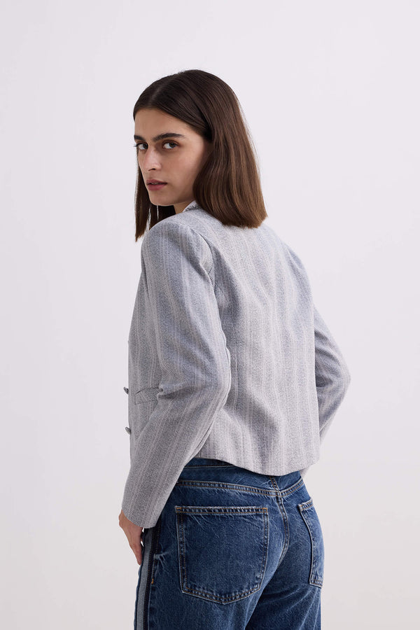 Lady Jacket in Grey Cotton Tweed