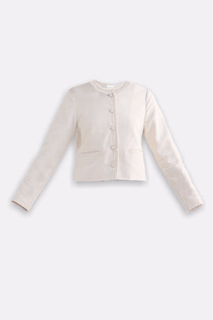 Lady Jacket in Cream Cotton Tweed
