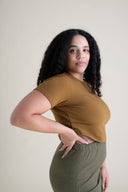 Eden Crop Tee in Almond