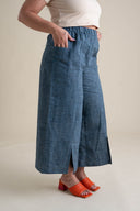 Zero Waste Pants in Indigo Chambray