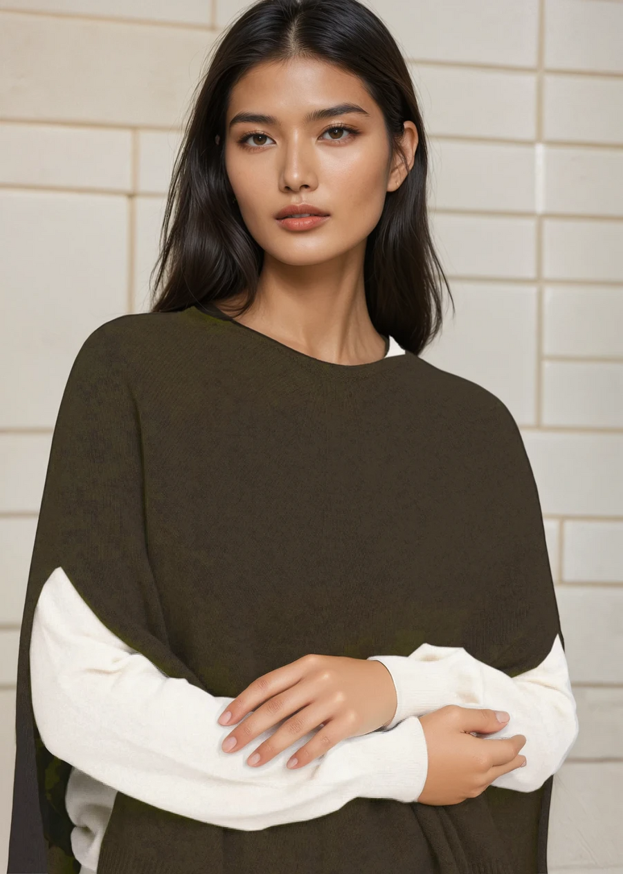 Marblehead Recycled Cashmere Capelet - Cocoa