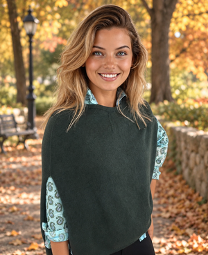 Marblehead Recycled Cashmere Capelet - Dark Olive