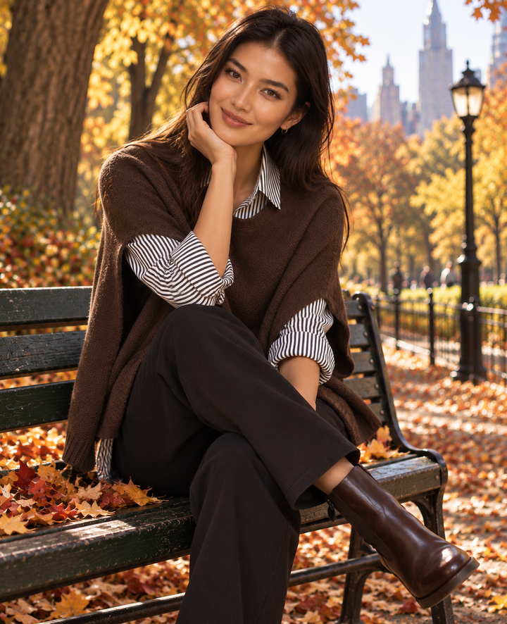 Marblehead Recycled Cashmere Capelet - Cocoa