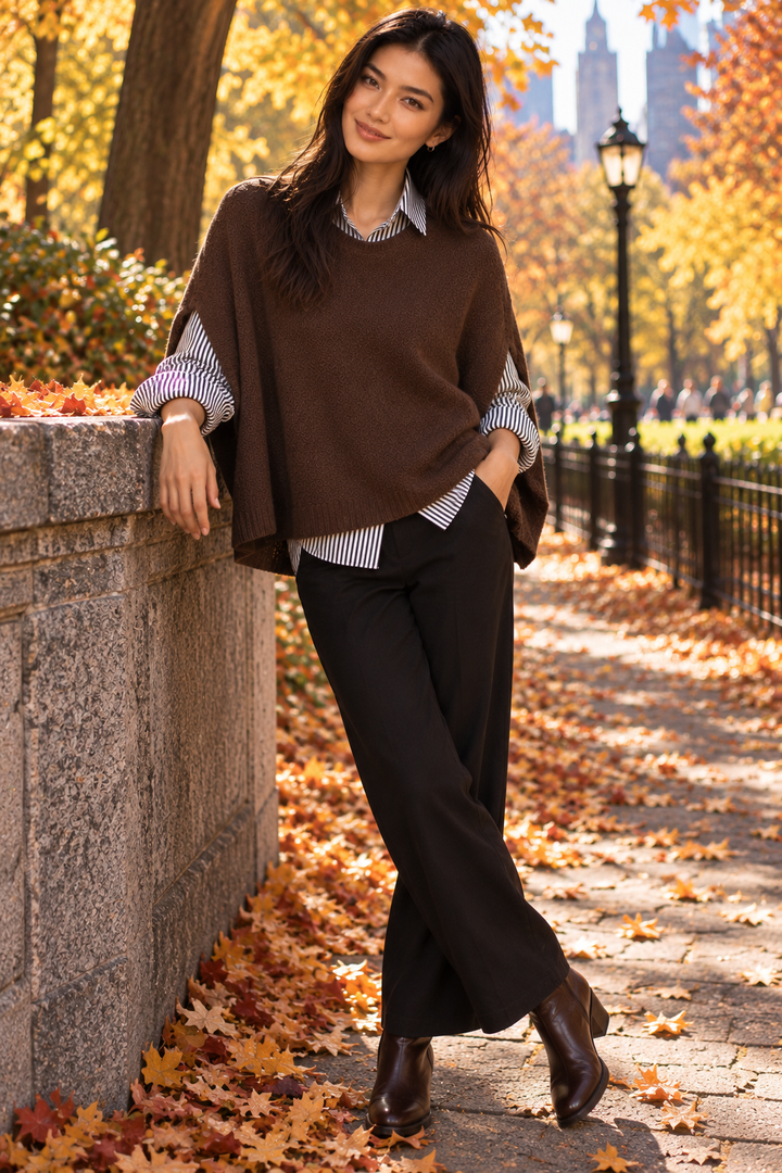 Marblehead Recycled Cashmere Capelet - Cocoa