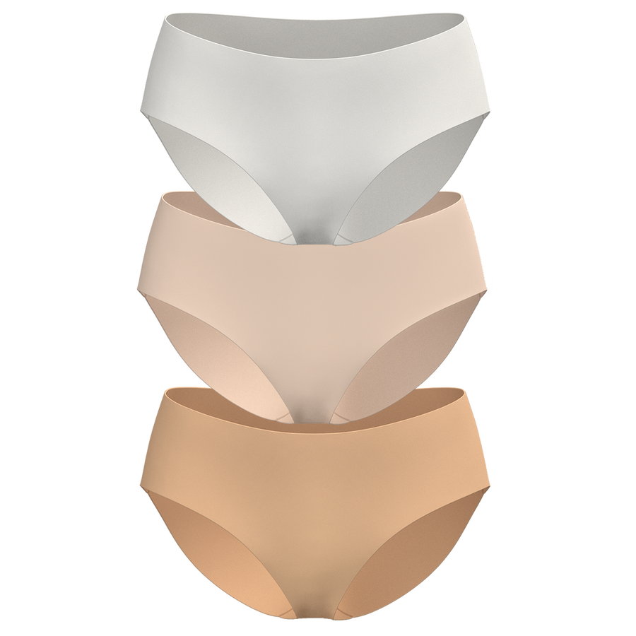 Mid Rise Bikini 3 Pack [Light Neutrals]