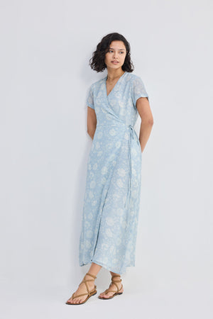 Maxi Wrap Dress in Florals