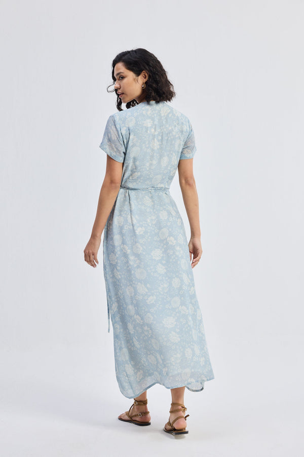 Maxi Wrap Dress in Florals