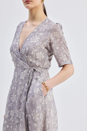 Maxi Wrap Floral dress in Vintage Vines