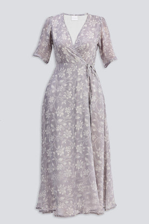 Maxi Wrap Floral dress in Vintage Vines