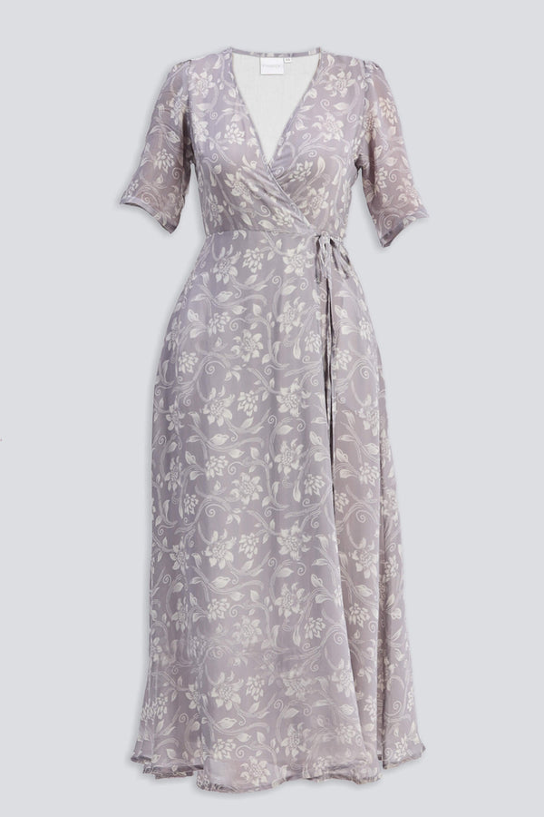 Maxi Wrap Floral dress in Vintage Vines