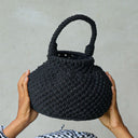 NAGA Macrame Bucket Bag In Black