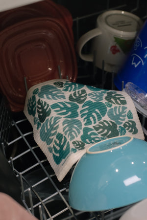 WASHCLOUD® - MONSTERA FLORA - Dish Sponge Cloth
