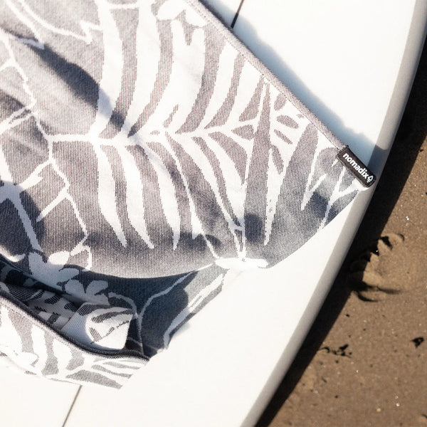 Organic Cotton Travel Towel: Retro Palms Black