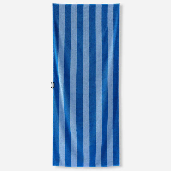 Organic Cotton Beach Towel: Cabana Stripe Coastal Blue