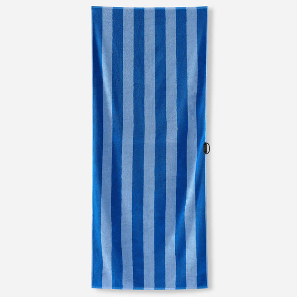 Organic Cotton Beach Towel: Cabana Stripe Coastal Blue