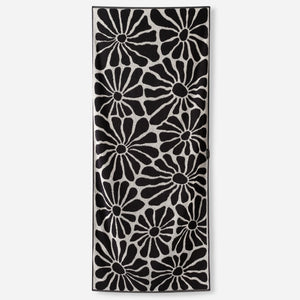 Organic Cotton Beach Towel: Lazy Daisy Black