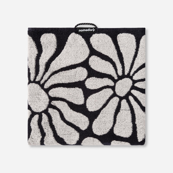 Organic Cotton Beach Towel: Lazy Daisy Black