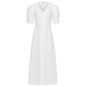 OLYMPIA Embroidered Cotton Dress