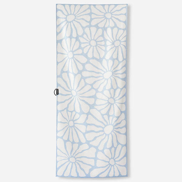 Organic Cotton Travel Towel: Lazy Daisy Coastal Blue