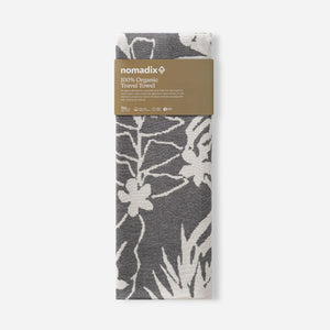 Organic Cotton Travel Towel: Retro Palms Black