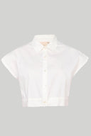 Oversized Crop Shirt in Off-white