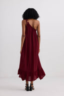 One-shoulder Maxi dress in Burgundy