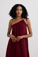 One-shoulder Maxi dress in Burgundy