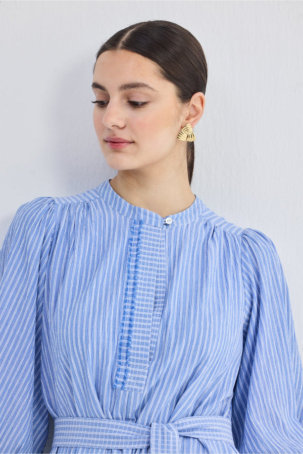Oversized Tunic Dress in Stripes