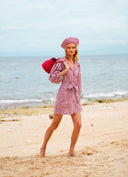 PETITE NAGA Macrame Bucket Bag In Scarlet Red