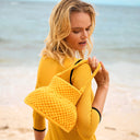 PETITE NAGA Macrame Vessel Basket Bag in Butter Yellow