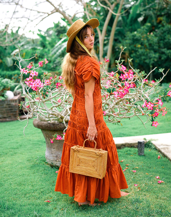 RAHAYU Atta Rattan Bag In Mocca Brown