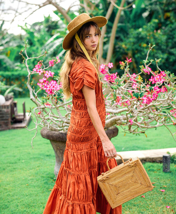 RAHAYU Atta Rattan Bag In Mocca Brown