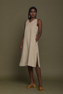 Reading Tea Leaves Dress in Neutral Beige