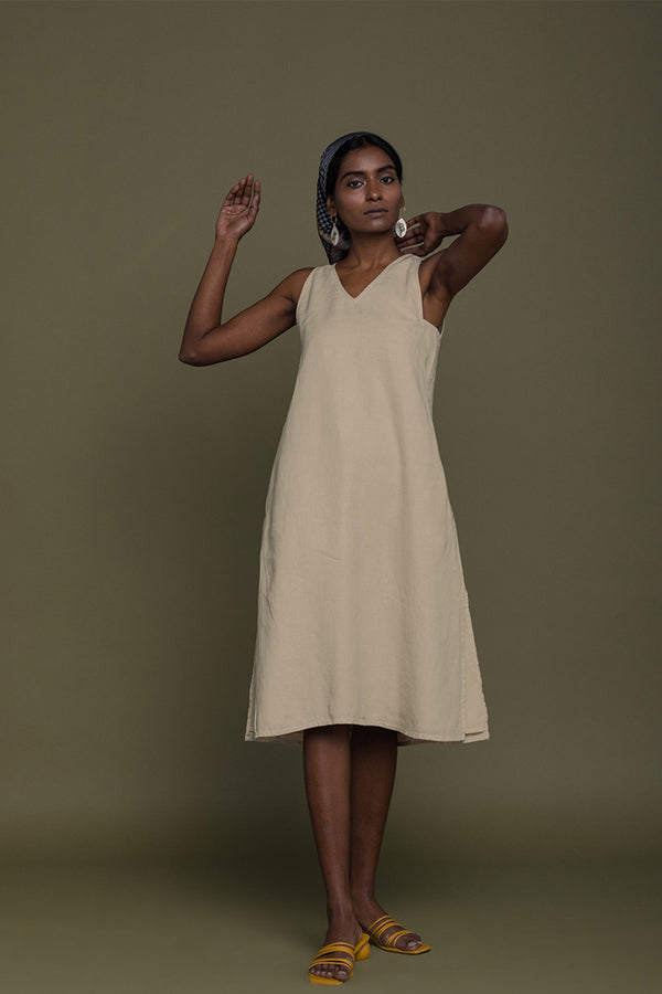 Reading Tea Leaves Dress in Neutral Beige